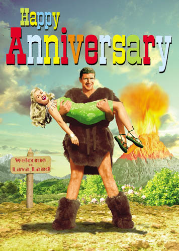 Happy Anniversary Caveman Greeting Card by Max Hernn - Click Image to Close